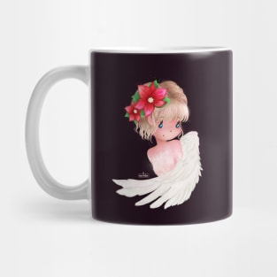 Christmas Poinsettia Angel Mug